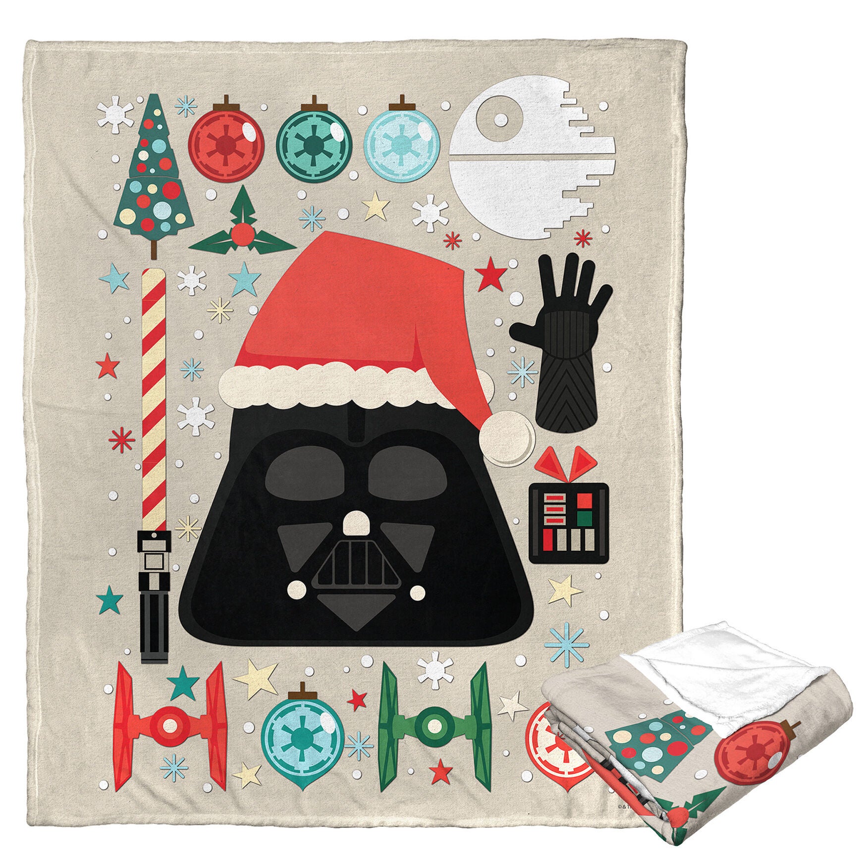 Star Wars Vader Xmas Silk Touch Throw Blanket, O, hi-res image number 0