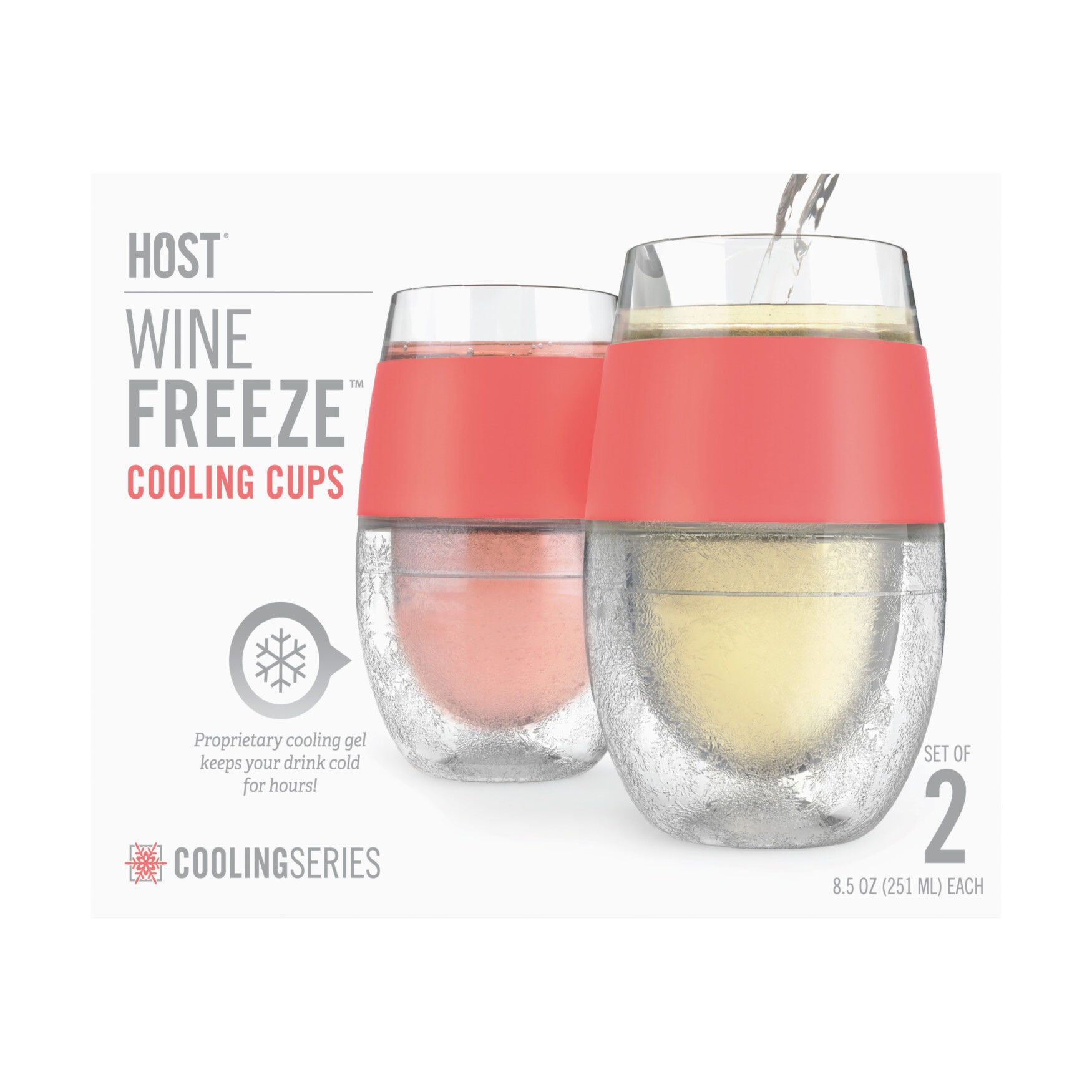 Wine Freeze Cooling Cups In Coral (Set Of 2) By, , alternate image number 2