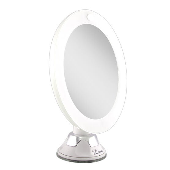 LED Lighted Z'Swivel Power Suction Cup Mirror 10X, WHITE, hi-res image number null