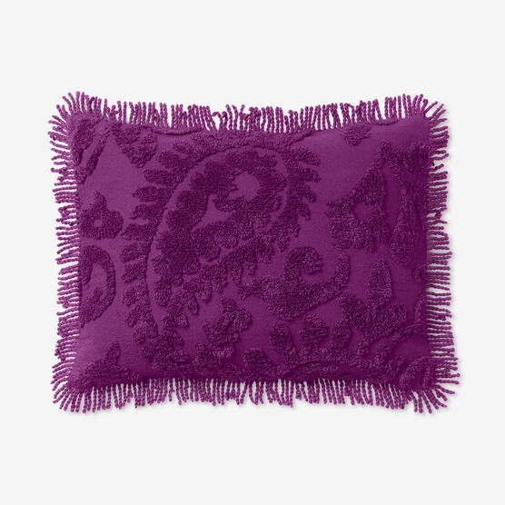 paisley chenille standard sham, PURPLE, hi-res image number null