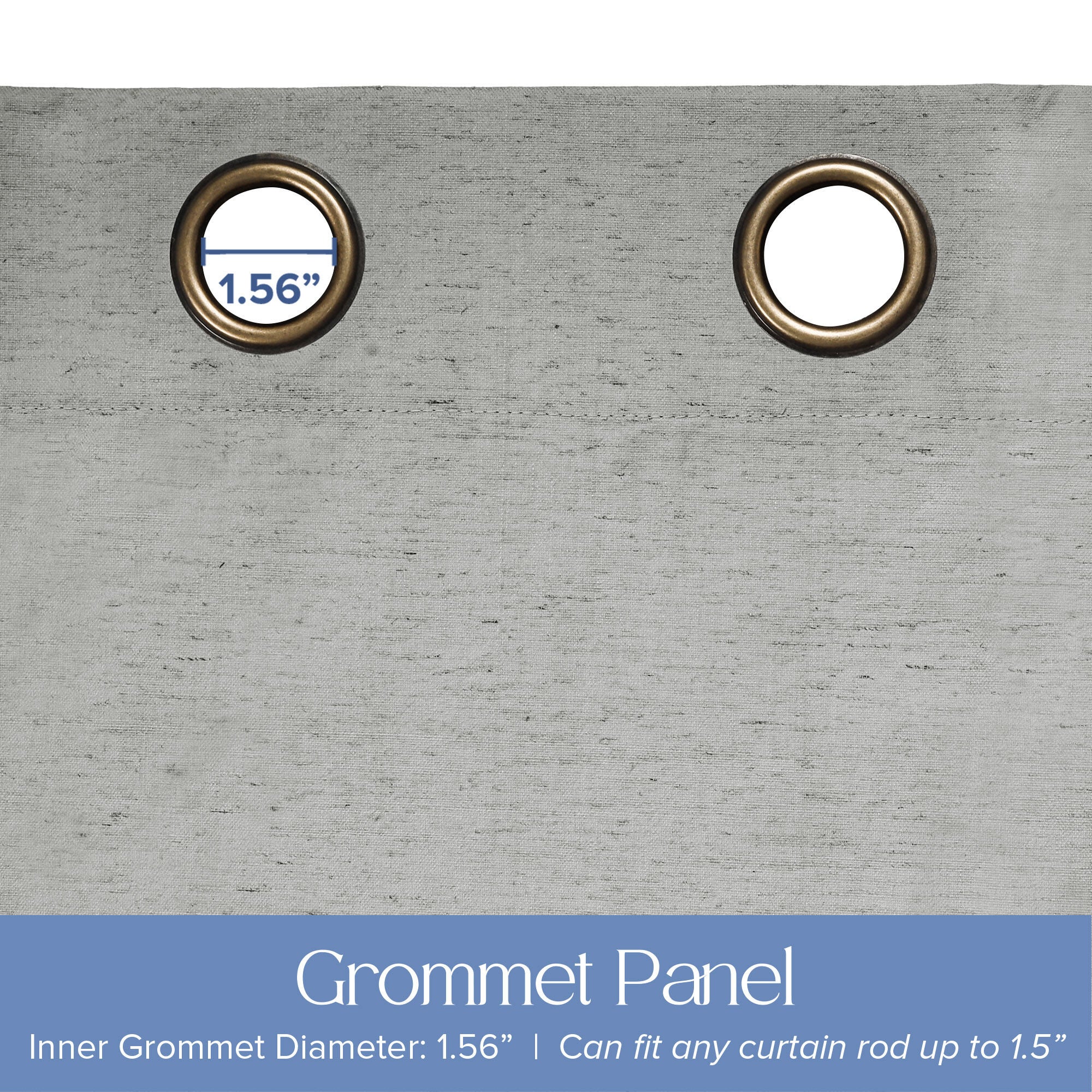 Blackout Linen Blend Grommet Panel Pair, GREY, alternate image number 3