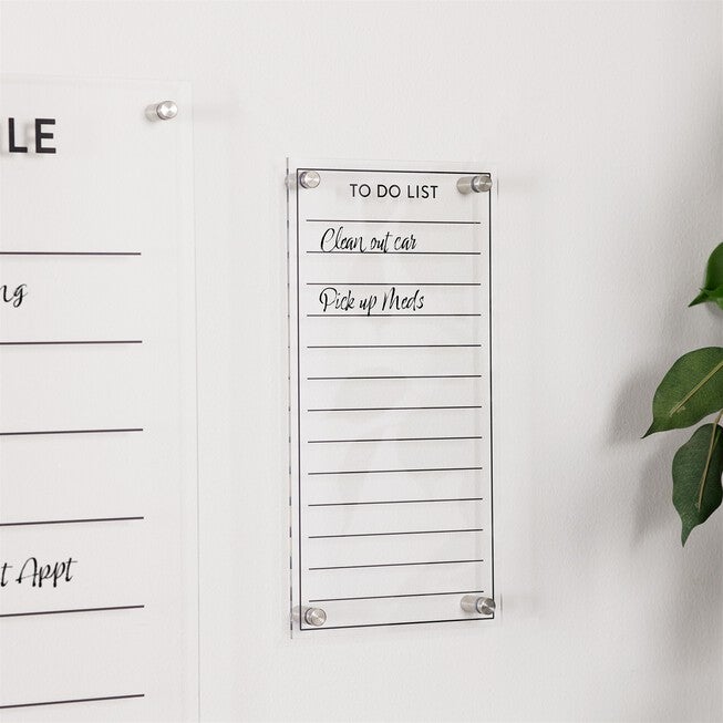 Acrylic Dry Erase To-Do List 13 inchesH, WHITE, alternate image number 1