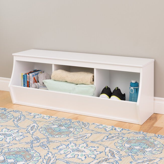 Monterey Stackable 3-Bin Storage Cubbie, White, WHITE, hi-res image number null