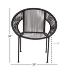 Black Metal Contemporary Outdoor Chair, , alternate image number null