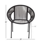 Black Metal Contemporary Outdoor Chair, , alternate image number 5