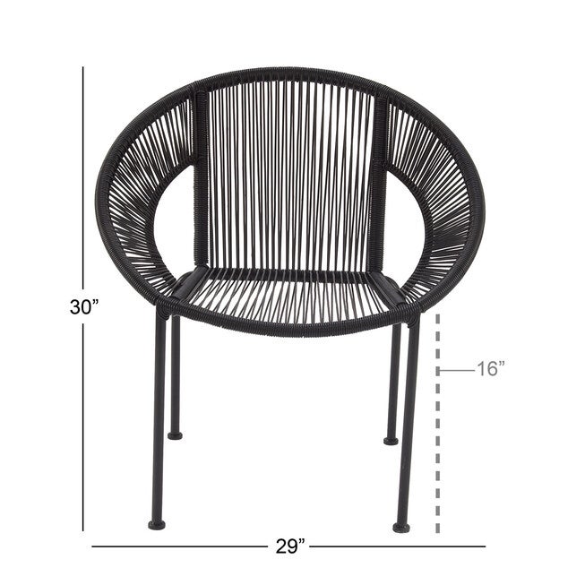 Black Metal Contemporary Outdoor Chair, , alternate image number 5