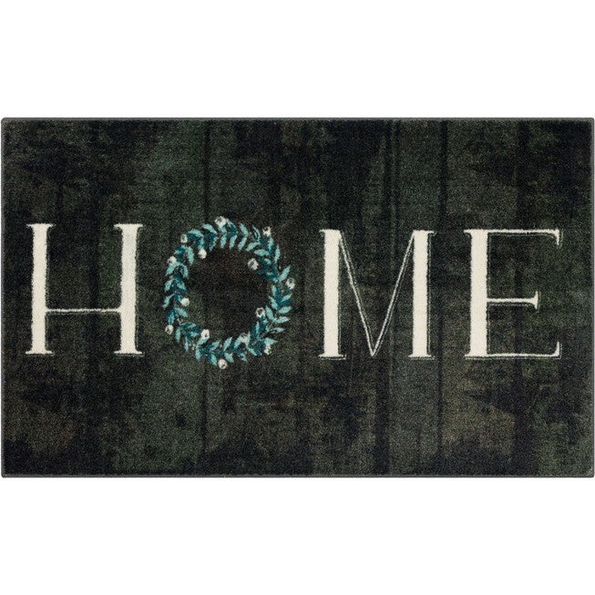 Home Wreath Kitchen Rug, BLACK, hi-res image number null