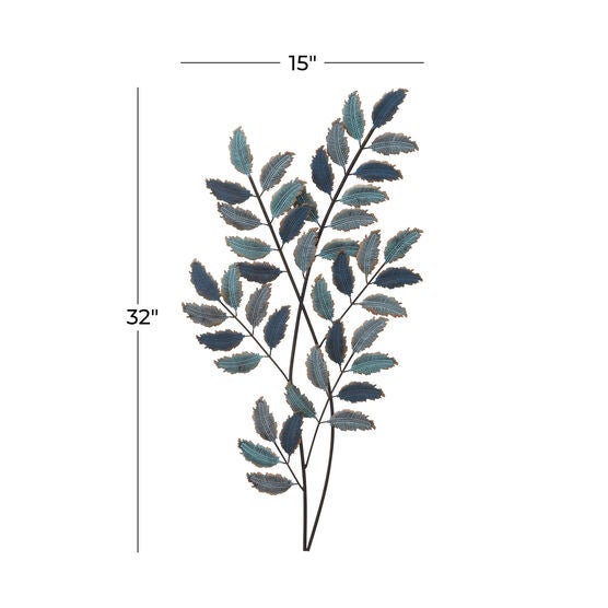 Blue Metal Traditional Floral Wall Decor, , alternate image number null