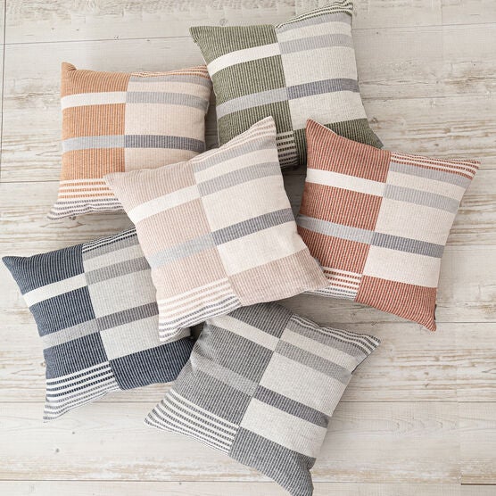 OLOV UNSYMETRICAL STRIPES PILLOW 18X18, , alternate image number null