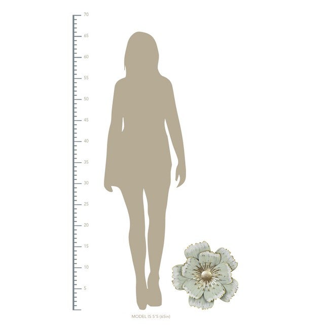 Layered Green Metal Flower Wall Decor, , alternate image number null