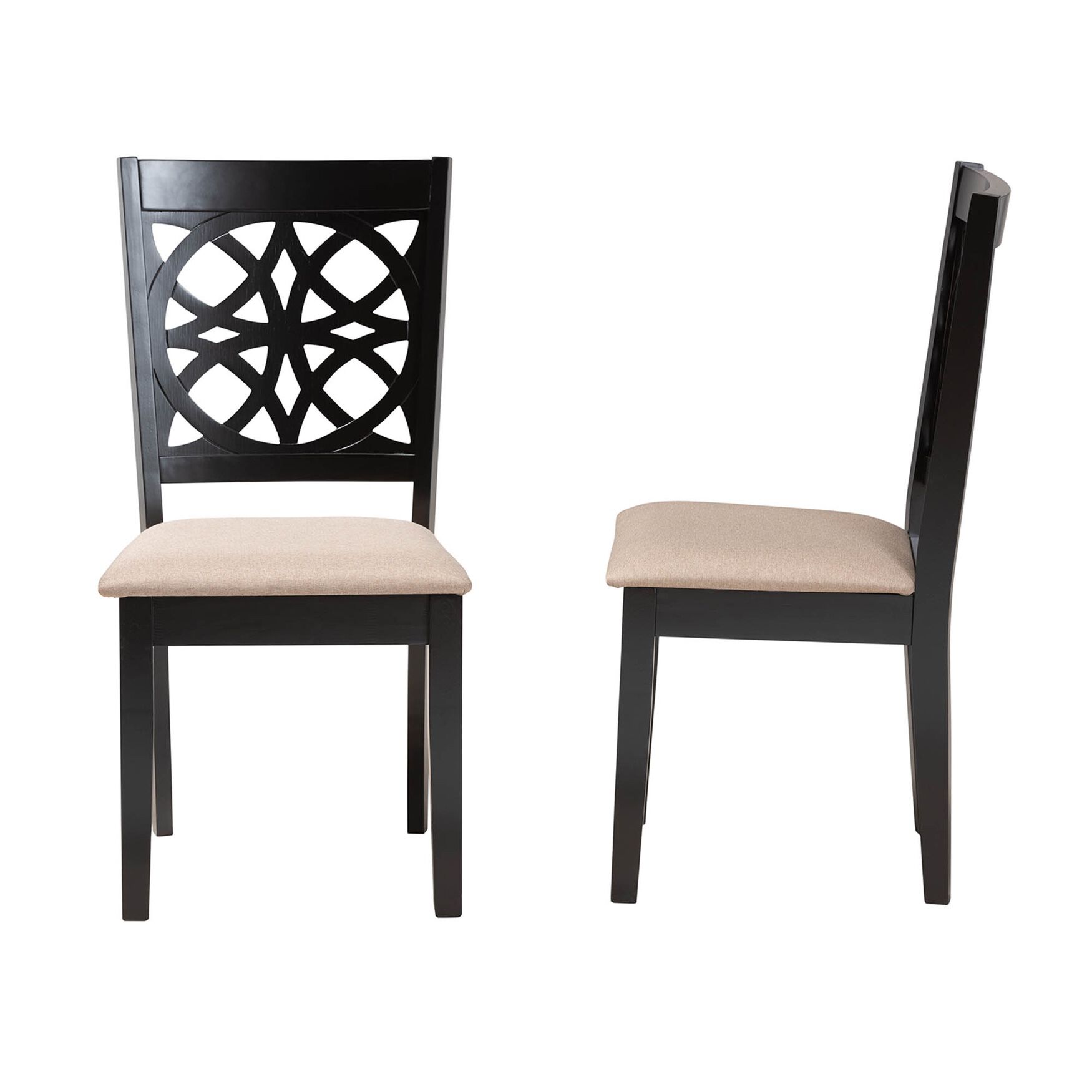 Abigail Modern Grey Fabric and Walnut Brown Finished Wood 2-Piece Dining Chair Set, , alternate image number 8