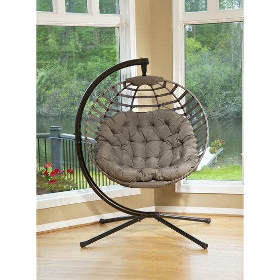 Modern Hanging Ball Chair with Stand Brylane Home