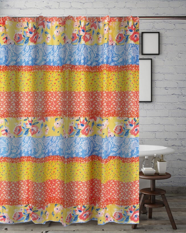 Greenland Home Fashions™ Skylar Bath and Shower Curtain, CALICO, hi-res image number 0