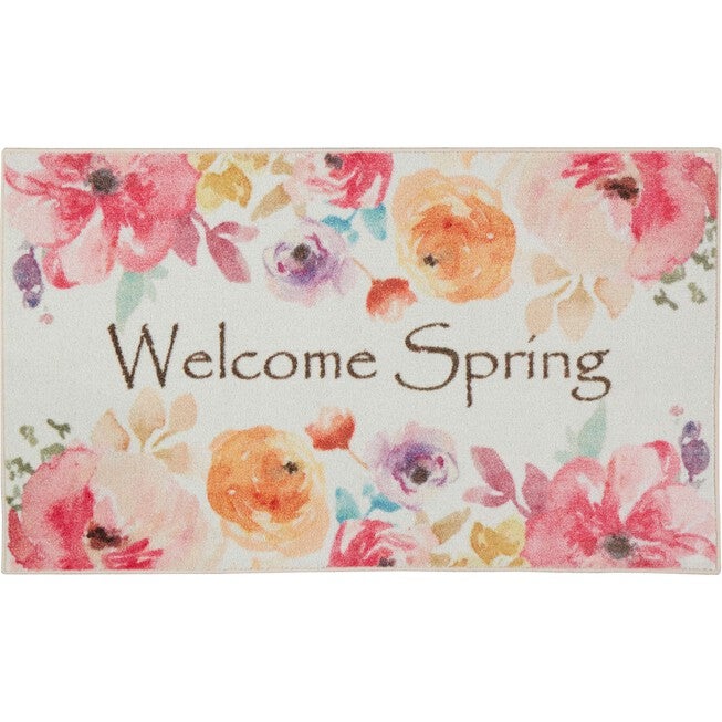 Seasonal Welcome Spring Pink Kitchen Rug, 4495622 | Brylane Home