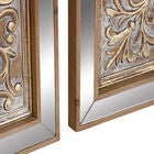Set Of 3 Brown Metal Glam Floral Wall Décor, , alternate image number null