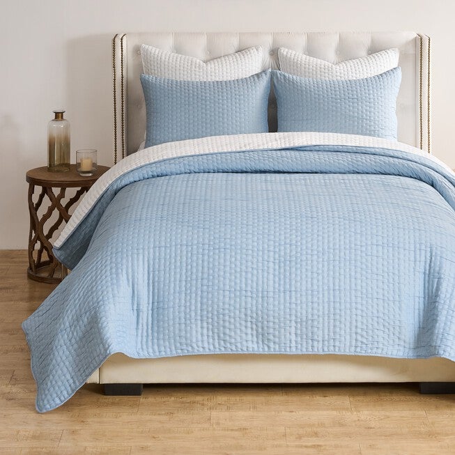 Homestead Rustic Farmhouse Matelassé Coverlet Set, SKY BLUE, alternate image number 1