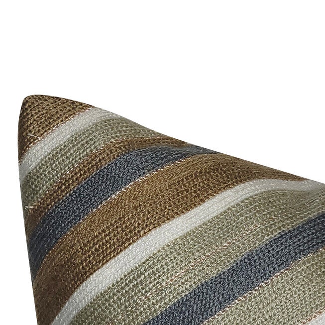 Edie @ Home Indoor/Outdoor Ombre Bias Crewel Embroidered Stripe Decorative Throw Pillow 12X24, Aqua Multi, , alternate image number 6