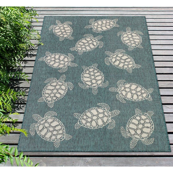 Liora Manne Carmel Seaturtles Indoor/Outdoor Rug, , alternate image number null