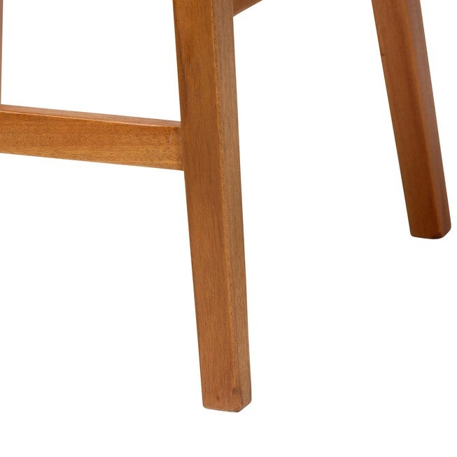 Asgart Bohemian Natural Rattan and Mahogany Wood Bar Stool, LIGHT, alternate image number 6