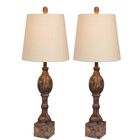 Cottage Antique Brown Resin 26.5" Table Lamp, Set 2, BROWN, hi-res image number null