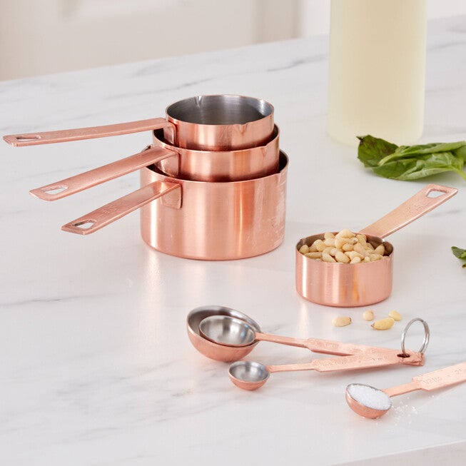 Copper Measuring Cups & Spoons Set, COPPER, hi-res image number null