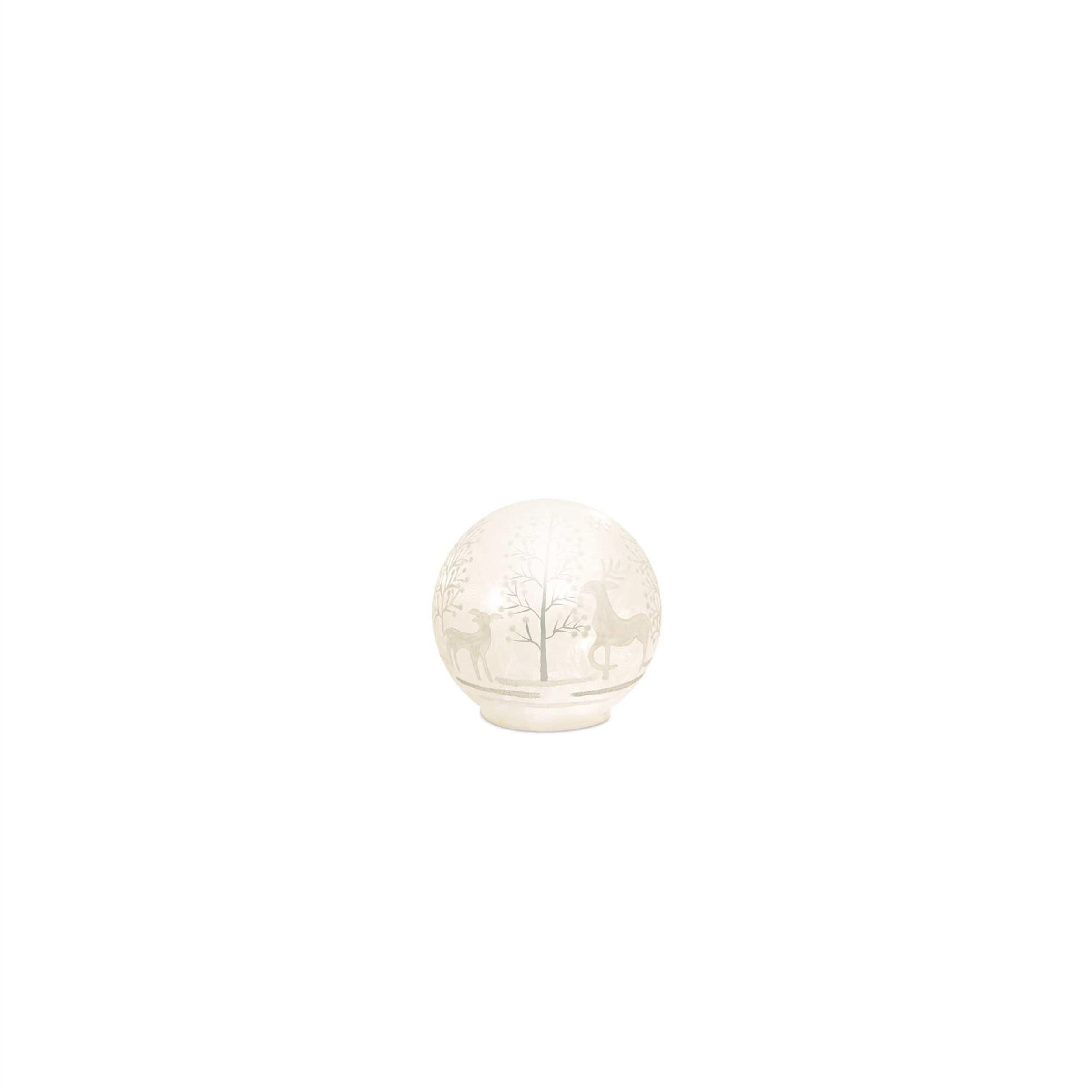 LED Frosted Glass Woodland Deer Orb (Set of 3), WHITE SILVER, alternate image number 5