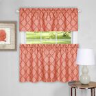 Colby Window Curtain Tier Pair and Valance Set, ORANGE, hi-res image number null