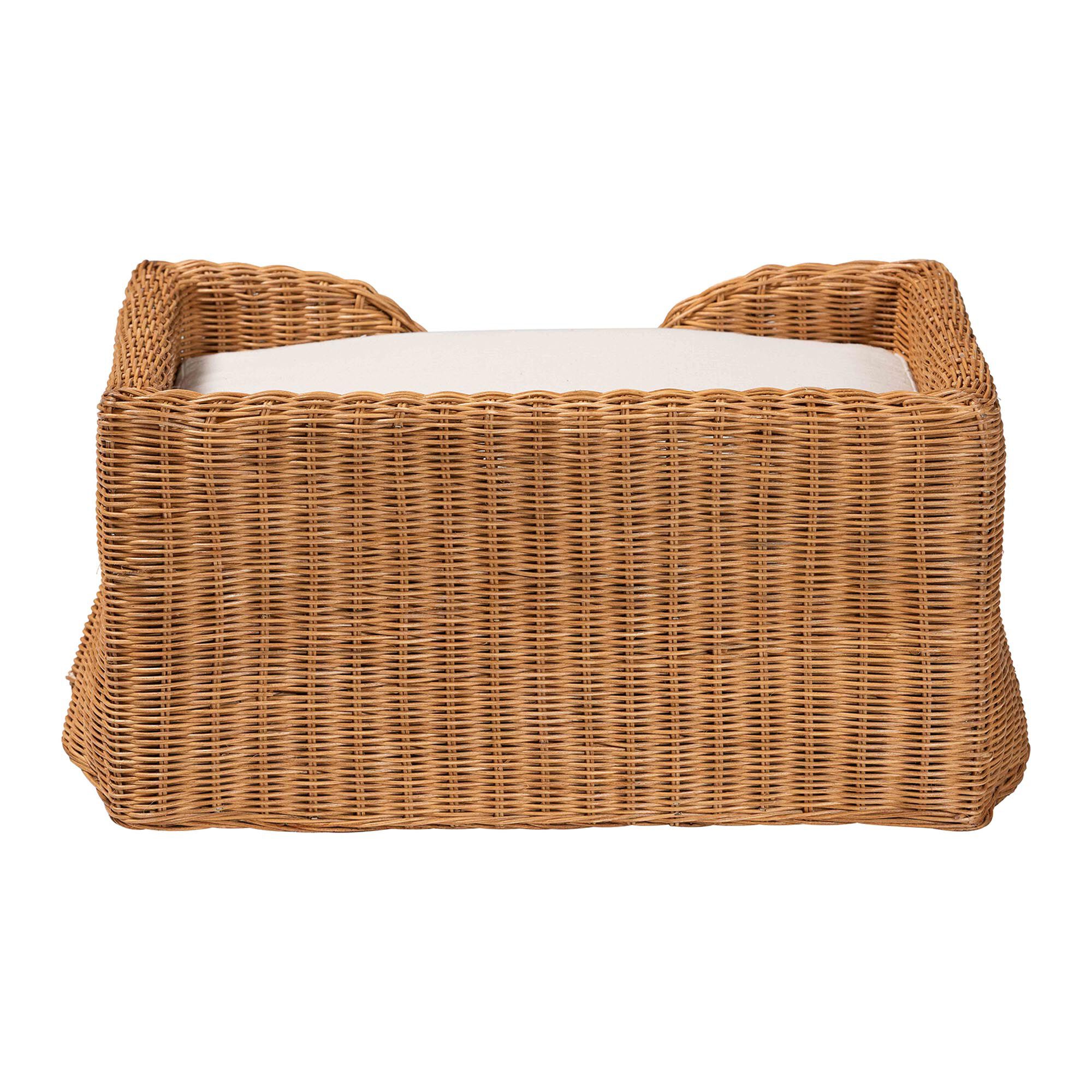 Belita Natural Rattan Pet Bed with Scalloped Base, 27.6 inches, HONEY, alternate image number 4