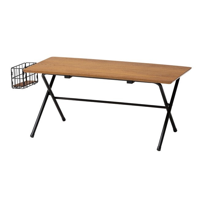 Mariela Natural Brown And Black Low Profile Coffee Table With Basket, NATURAL BROWN BLACK, hi-res image number null