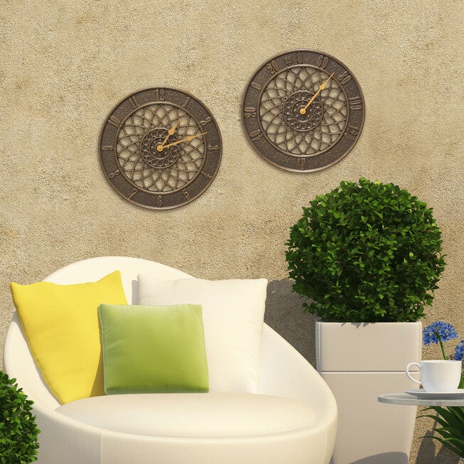 Spiral 14 inches Indoor Outdoor Wall Clock, , alternate image number 2