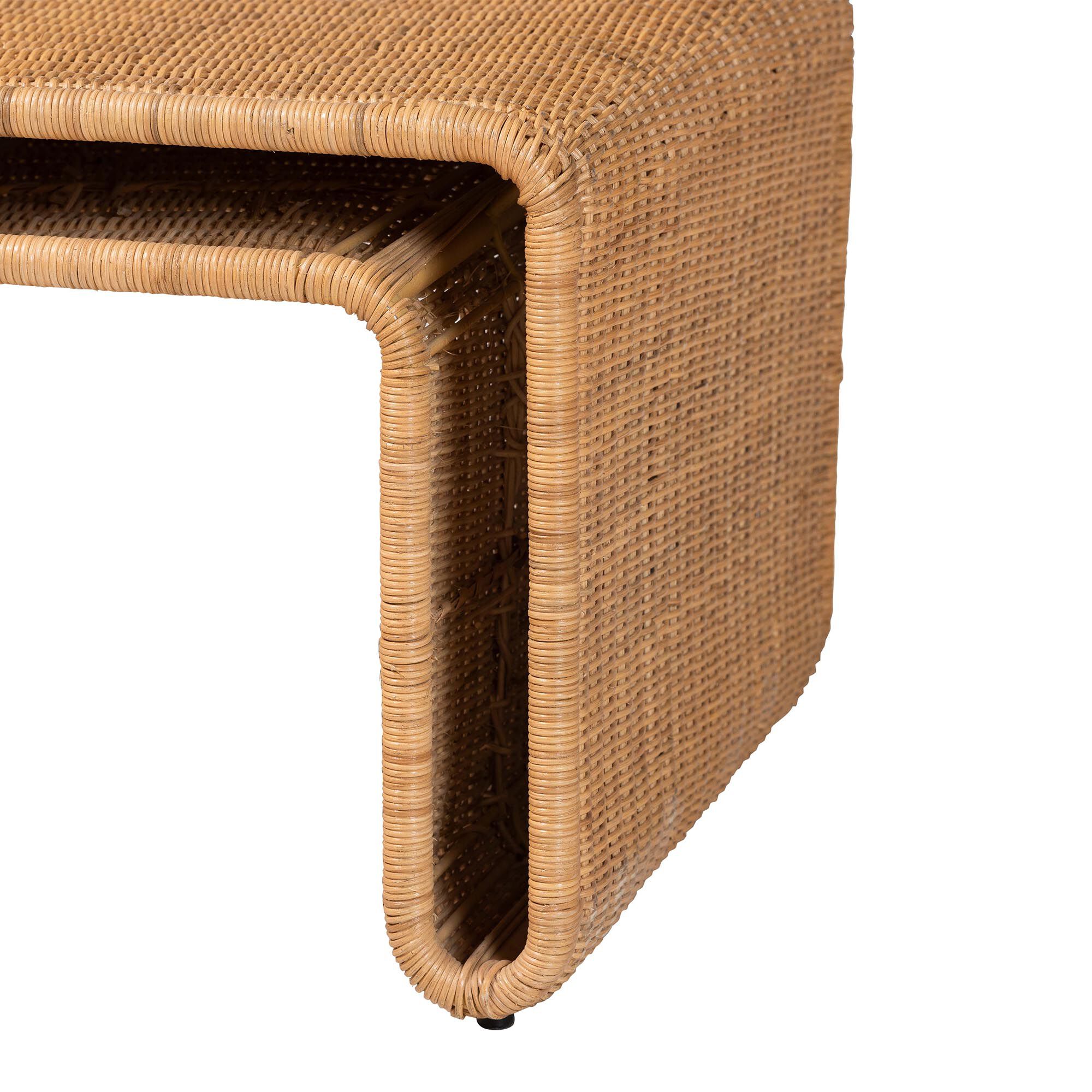 Nevada Bohemian Light Honey Rattan Coffee Table, HONEY, alternate image number 4