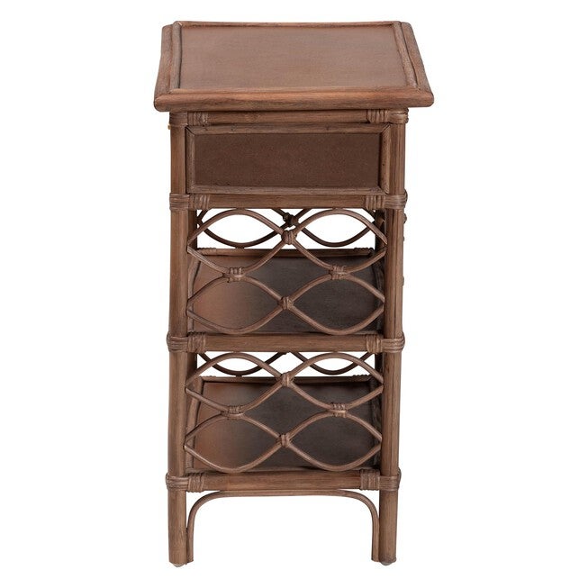 Akane Natural Rattan Nightstand, White, BROWN, alternate image number null