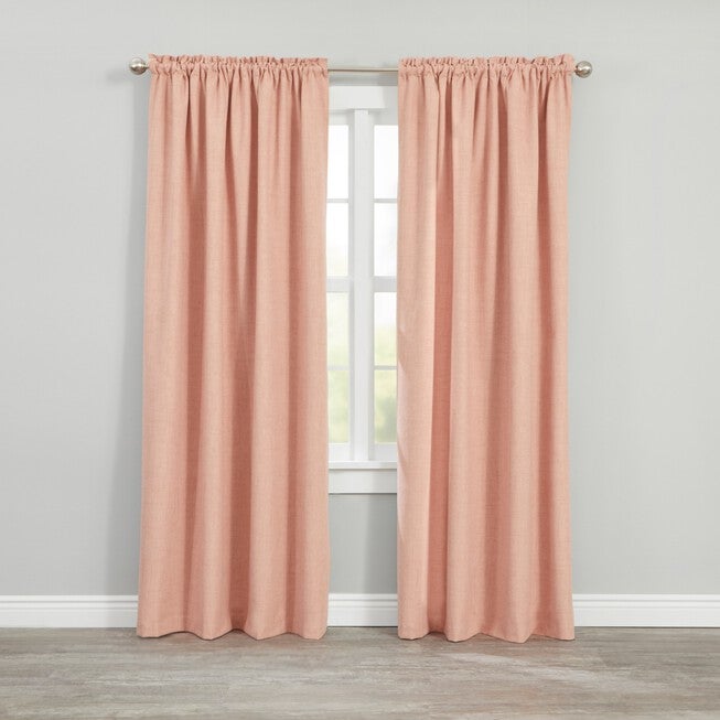 Faux-Linen Rod-Pocket Panel, BLUSH, hi-res image number 0