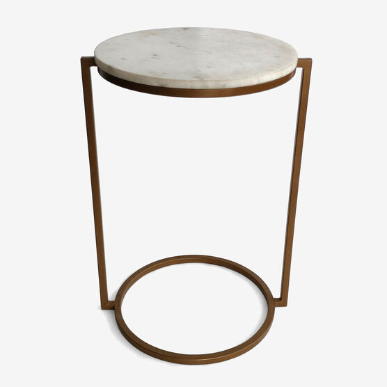 White Marble Side Table, WHITE MARBLE, hi-res image number null