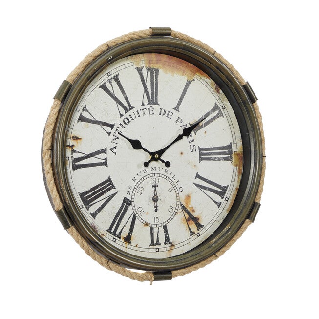 White Coastal Metal Wall Clock, , alternate image number 3