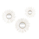 Set Of 3 Gold Metal Glam Wall Mirror, GOLD, hi-res image number null
