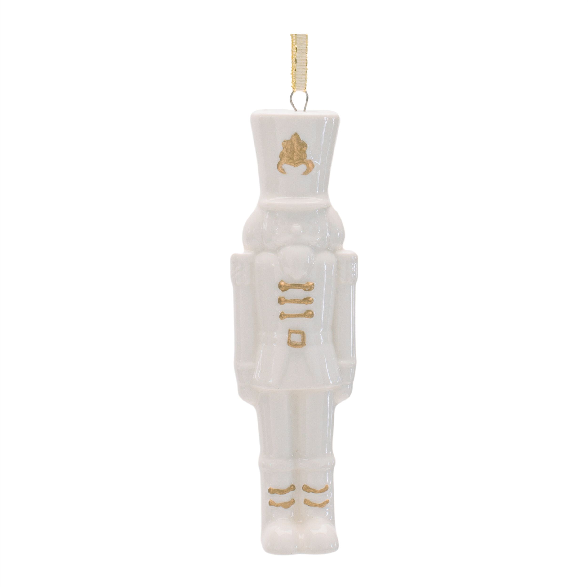 Porcelain Nutcracker Ornament with Gold Accents (Set of 12)