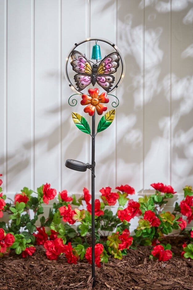 Metal Butterfly Solar Stake Light, MULTI, hi-res image number null