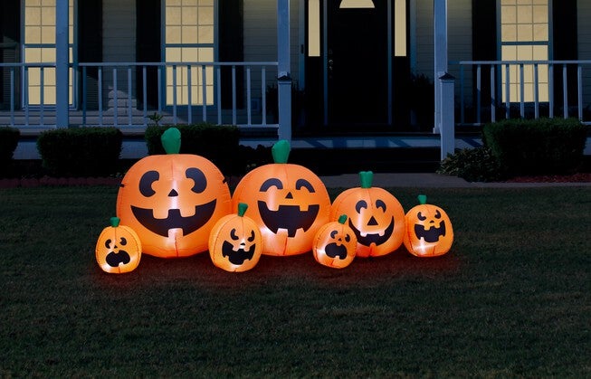 7 1/2' Jack-O-Lantern Inflatables, Set of 7, , alternate image number null