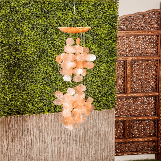 Orange Capiz Coastal Windchime, , alternate image number null