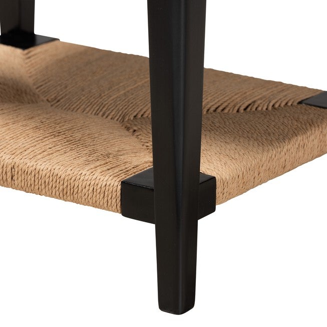Freya Modern Bohemian Black Finished Bayur Wood End Table, , alternate image number null