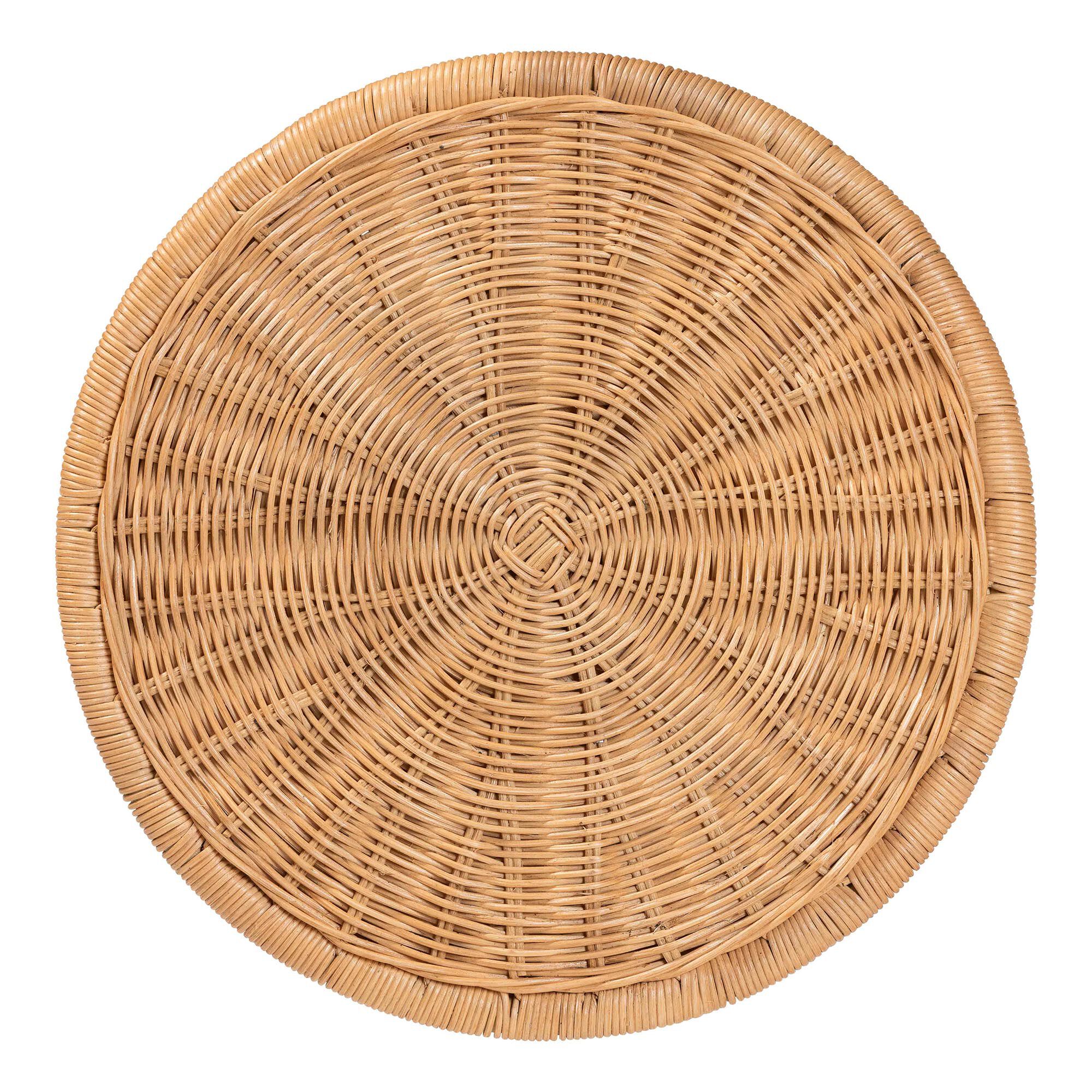 Caroline Round Natural Rattan End Table, LIGHT HONEY, alternate image number 4