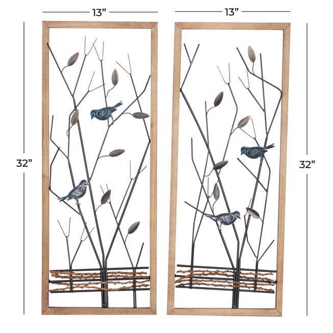 Set Of 2 Black Metal Farmhouse Wall Decor, , alternate image number null