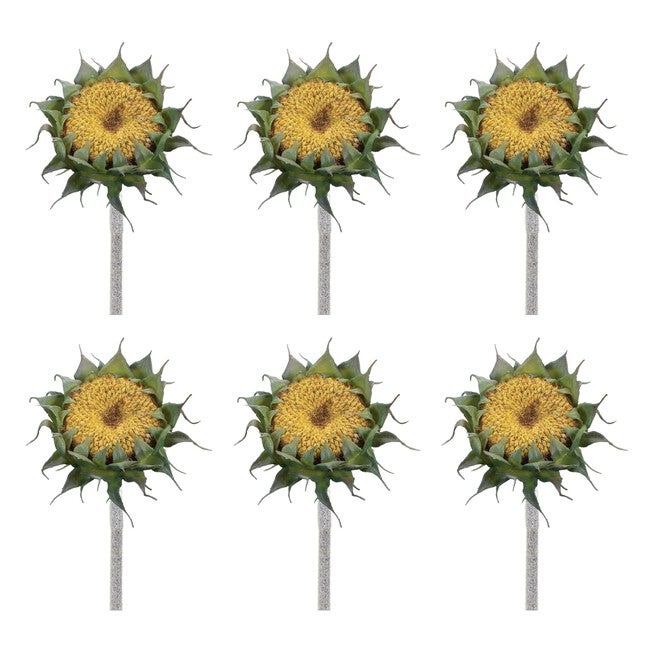Yellow Sunflower Stem (Set of 6), YELLOW/GREEN, alternate image number 2