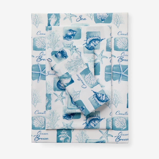 Coastal Printed Microfiber Sheet Set, SEASIDE, hi-res image number 0
