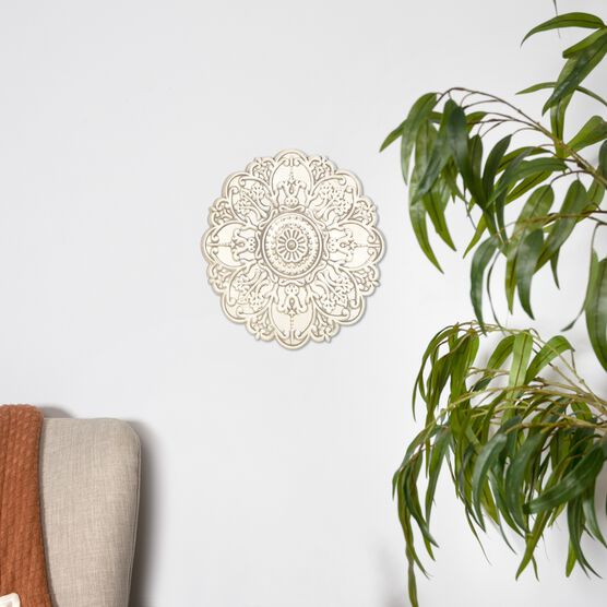 Small White Medallion Wall Decor, , alternate image number null