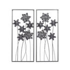 Set Of 2 Grey Metal Traditional Floral Wall Decor, , alternate image number null