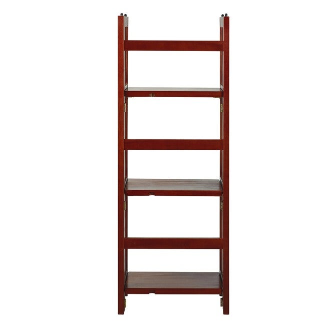 3-Shelf Folding Bookcase 14 inches Wide-Mahogany, , alternate image number null