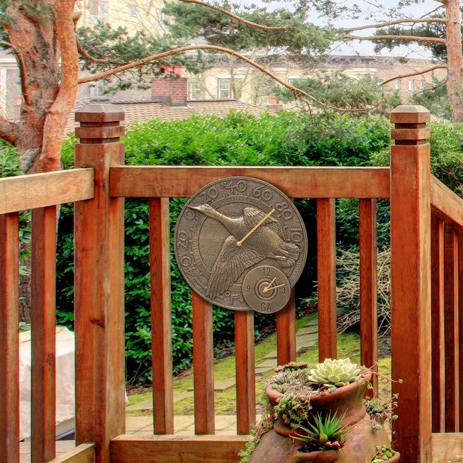 Duck 14 inches Clock and Thermometer Combo , , on-hover image number 1