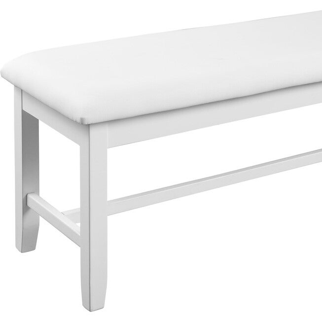 Kendal Dining Bench, White, WHITE, alternate image number null